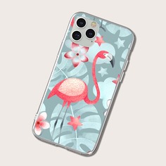Чехол для iPhone с принтом фламинго Shein