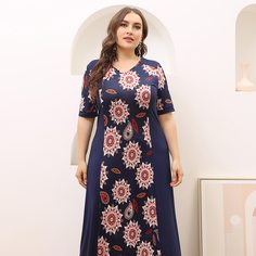 Цветочный Повседневный Платья размер плюс Shein