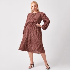 цветочный Повседневный Платья размер плюс Shein