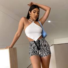 Топ-халтер на шнуровке Shein