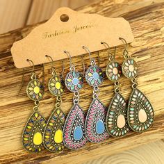 Серьги-подвески 3 пары Shein