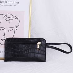 Длинный кошелек с крокодиловым узором Shein