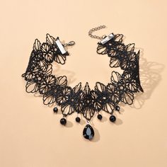 Кружевное короткое ожерелье с хрусталем Shein