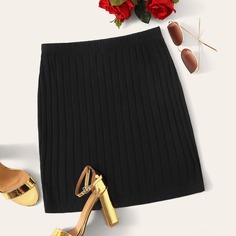 Однотонная трикотажная юбка Shein