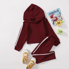 Брюки и толстовка с полосками для девочек Shein
