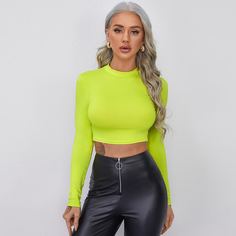 Одноцветный Повседневный Футболки Shein