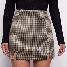 на молнии Хаундстут Повседневный Юбки Shein