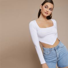 Асимметричный короткий топ Shein