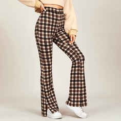 Расклешенные брюки с разрезом Shein
