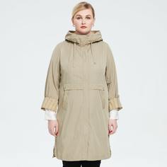 с карманами Одноцветный Повседневный Плюс размеры пальто Shein
