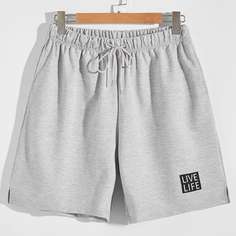Карман буква Спортивный Мужские шорты Shein