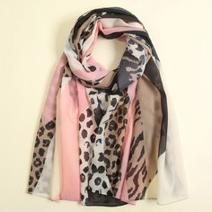 Сетчатый шарф с леопардовым рисунком Shein