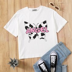 Животный Повседневный Футболки Shein