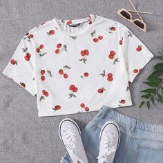 Фрукты и овощи Повседневный Футболки Shein