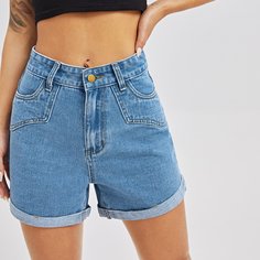 Прямые джинсовые шорты Shein