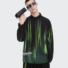 Однобортный Полосатый Улица Мужские рубашки Shein