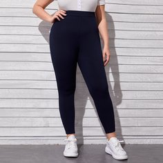 Одноцветный Спортивный Леггинсы размер плюс Shein