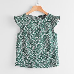 с оборками цветочный Бохо Блузы Shein