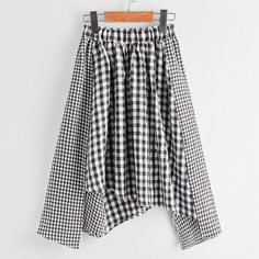 Асимметричная юбка в клетку для девочек Shein