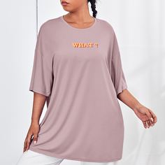 Футболка размера плюс с текстовым принтом Shein