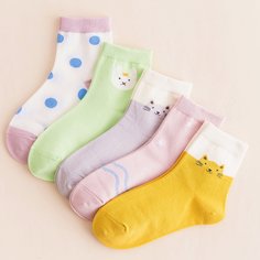 5 пар носки с животным принтом для девочек Shein