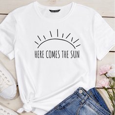 Футболка с текстовым принтом Shein