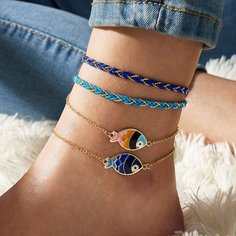 Ножной браслет с декором 4шт Shein