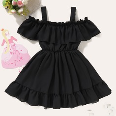 Платье с оборками и открытыми плечами для девочек Shein