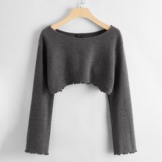Однотонный кроп топ Shein
