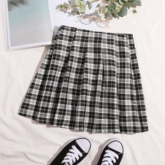 Плиссированная юбка в клетку Shein