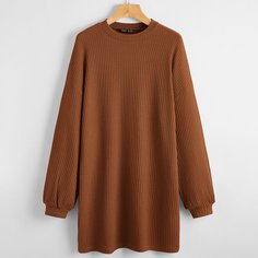 Однотонное трикотажное платье Shein