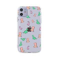 Прозрачный чехол для iPhone с принтом динозавра Shein