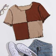 Контрастная футболка Shein