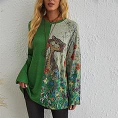 Асимметричный С карикатурой Повседневный Футболки Shein