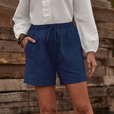 Карман Одноцветный Повседневный Шорты Shein