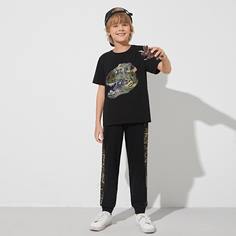 Футболка с оригинальным принтом и джоггеры для мальчиков Shein