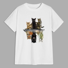 Мужская футболка с коротким рукавом и животным принтом Shein