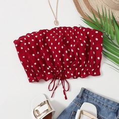 Топ без бретелек с узлом Shein