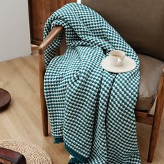 Вязаное одеяло в полоску Shein
