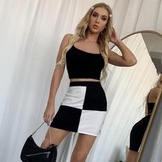 Контрастный цвет Повседневный Юбки Shein