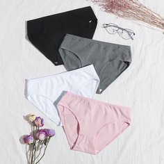 4 пакета трусики в рубчик Shein