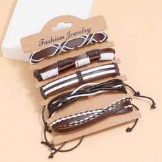 5шт мужской плетеный браслет Shein