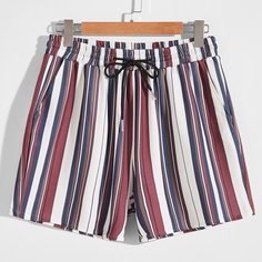 на кулиске Полосатый Повседневный Мужские шорты Shein