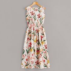 Платье с цветочным принтом Shein