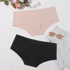 Однотонные трусики размера плюс 2шт Shein