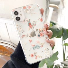 1шт чехол для iPhone с принтом цветка Shein