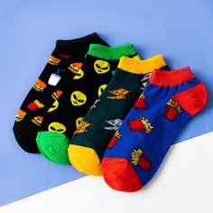 4 пары мужские носки с оригинальным узором Shein