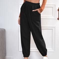 Флисовые спортивные брюки с высокой талией Shein