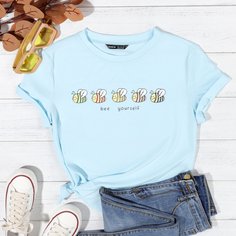 Животный Повседневный Футболки Shein