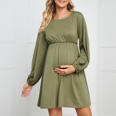 Волнистый край Одноцветный Повседневный Домашняя одежда для беременных Shein
